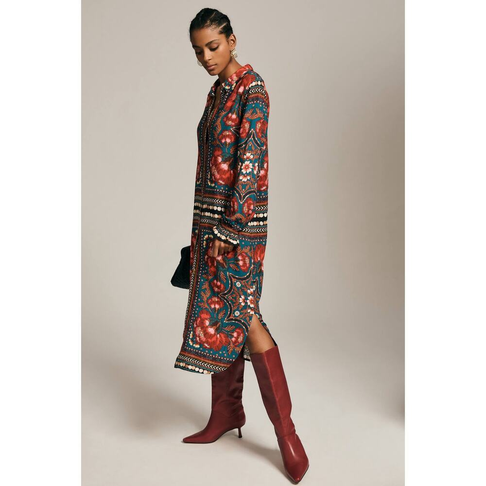 Farm Rio Long-Sleeve Shirt Dress - Picture 2 of 4